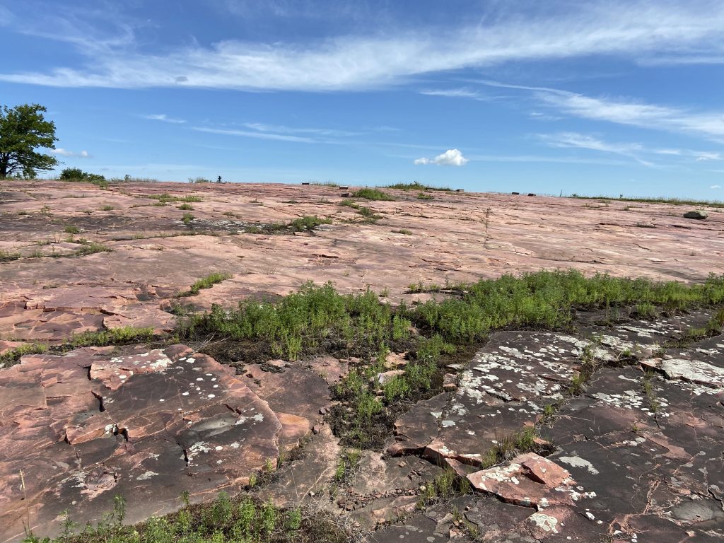 Photograph of the rock outcropping at Jeffers Petroglyphs