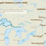 map showing Radisson Groseillers exploration route, 1659-1660