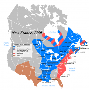 Map of New France, 1750.