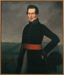 Oil-on-canvas portrait of Indian Agent Lawrence Taliaferro, ca. 1830. Artist unknown.