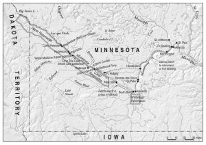 US Dakota War of 1862 map