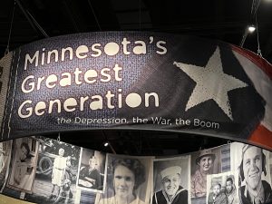 Minnesota's Greatest Generation banner at the Minnesota Historical Society exhibit