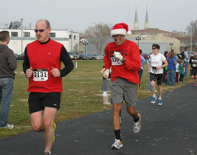 Participants of the Jingle Bell 5k run