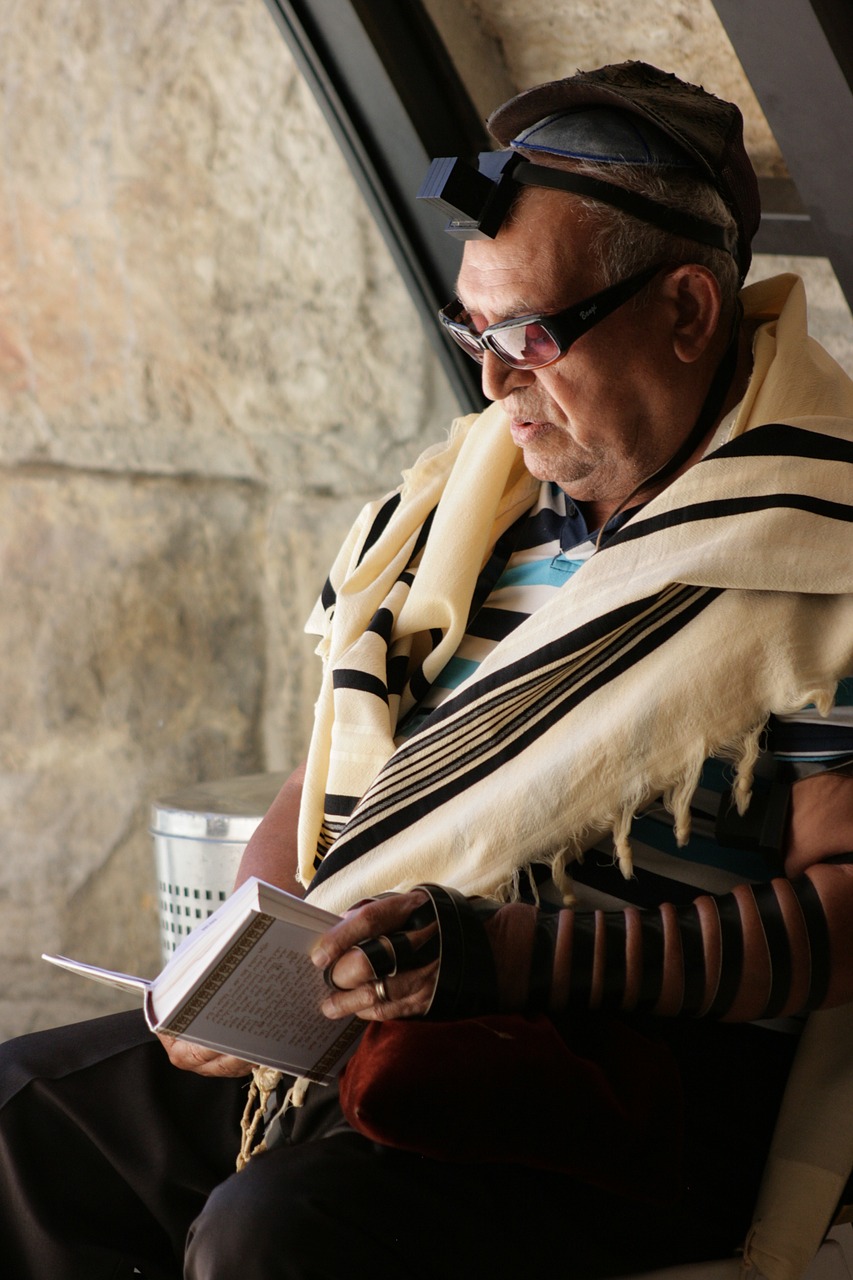 prayer with shawl and tefillin