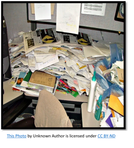 Picture of a messy desk