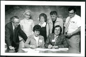 Original signers of the Plum Creek Library System agreement.