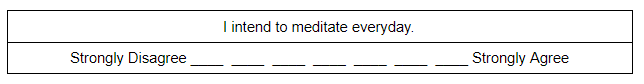 I intend to meditate everyday. Strongly disagree to Strongly agree scale.