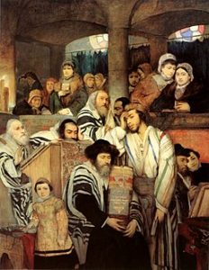 Maurycy Gottlieb, Jews Praying in the Synagogue on Yom Kippur