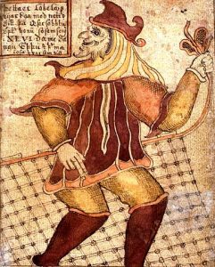 A Norse mythology image of Loki from the 18th century Icelandic manuscript "SÁM 66", now in the care of the Árni Magnússon Institute in Iceland.