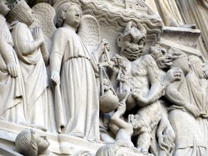 Devil, Archangel Michael, Notre-dame, Relief, Religion