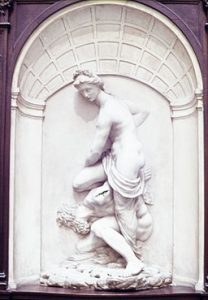 virtue overcoming vice statue, Giambologna [CC0], via Wikimedia Commons