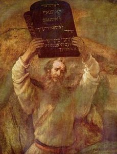 Moses with the Tablets of the Law Rembrandt [Public domain], via Wikimedia Commons