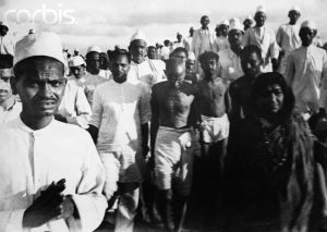 Gandhi during the Salt March, March-April 1930.