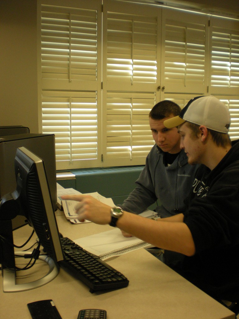 Writing an email on a computer