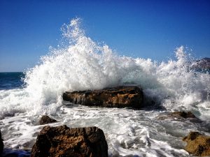 crashing wave on a rock