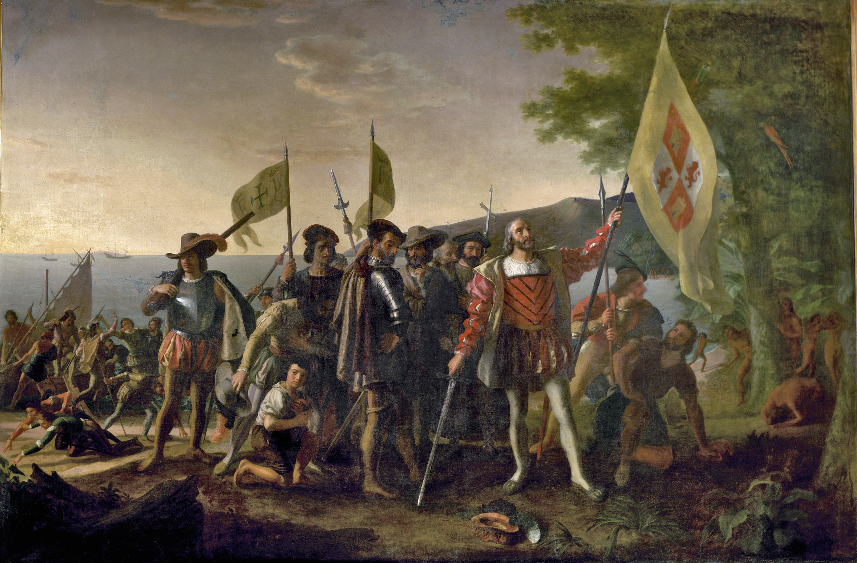 Painting of Columbus' landing