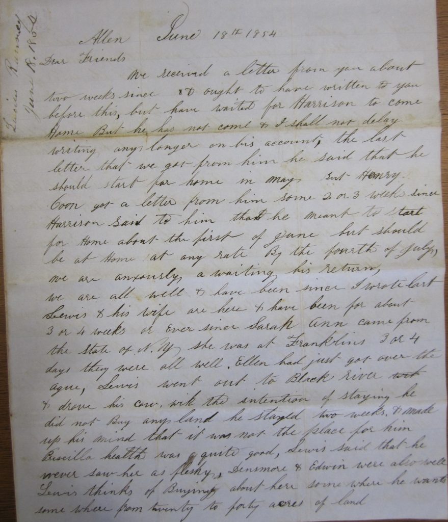 June 18, 1854 – The Ranney Letters: Family Correspondence During the ...