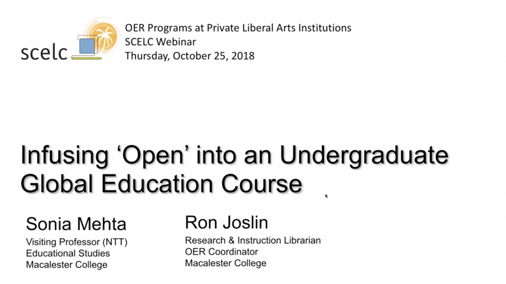Webinar: Infusing 'Open' into an Undergraduate Global Education Course