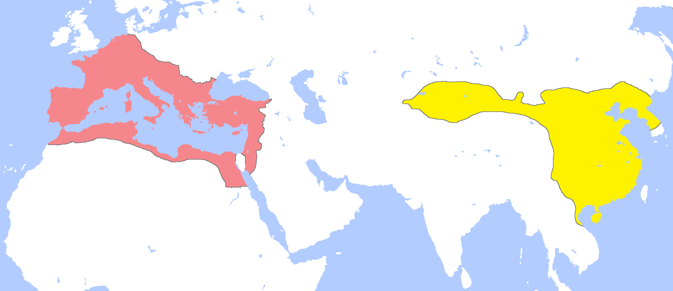 Map of Roman and Han Empires