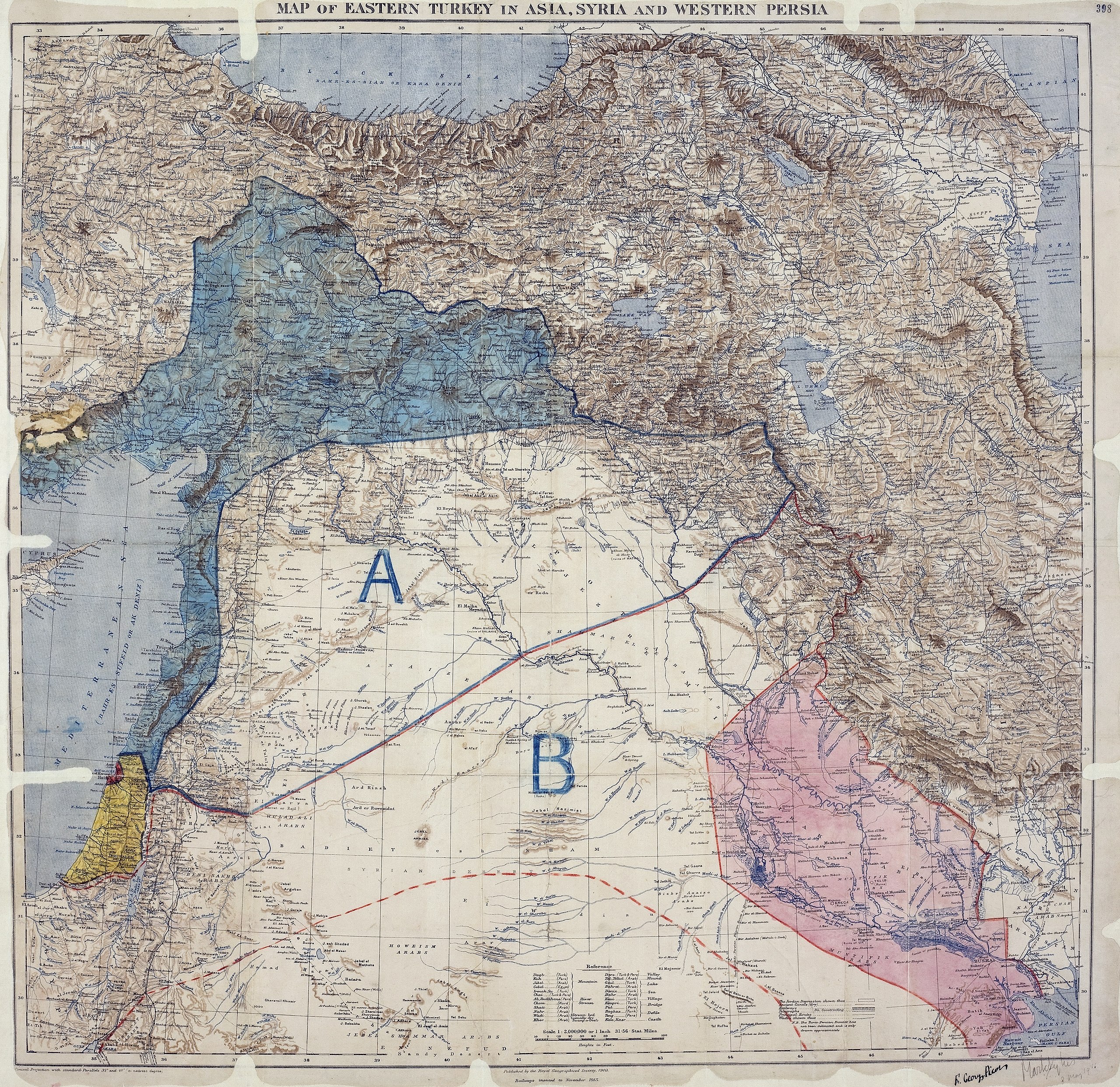 Map of Sykes–Picot Agreement