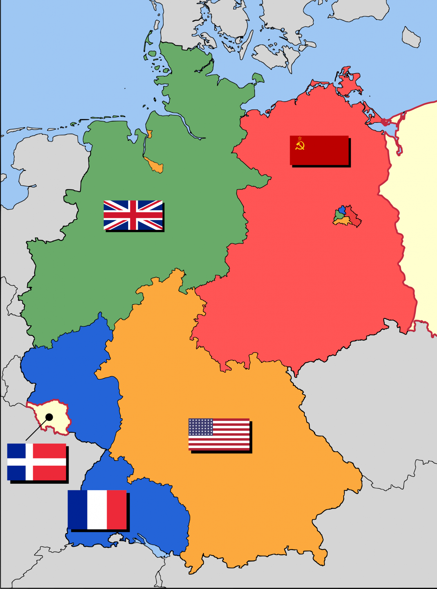 Почему было 2 германии. ГДР И ФРГ на карте Германии. Разделение Германии на ФРГ И ГДР карта. Границы ГДР. Разделение Германии на оккупационные зоны.