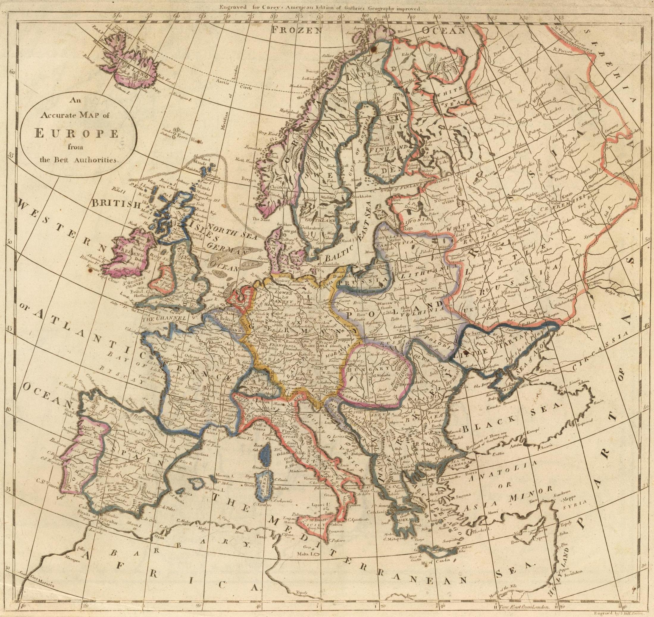 Map of Europe, 1811