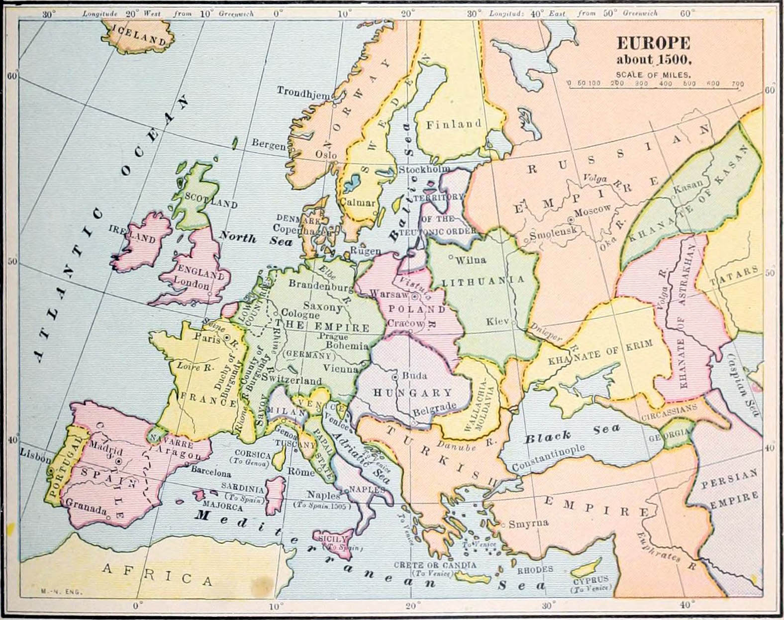 NIE 1905 Europe   About 1500 