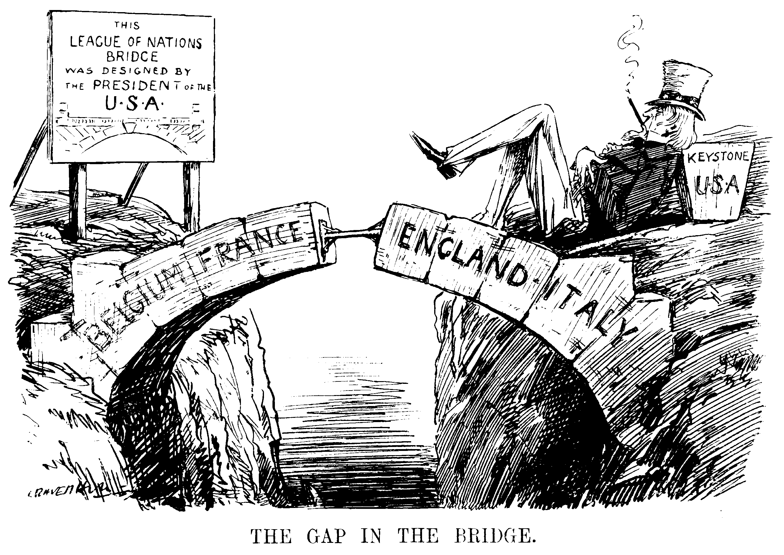 gap in the bridge cartoon
