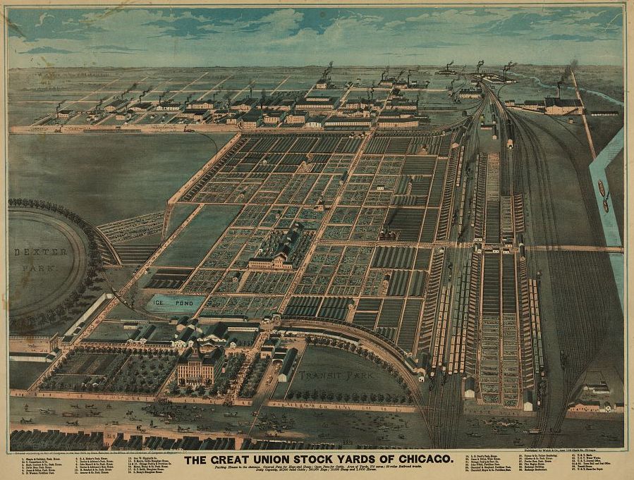 1878 view of Union Stock Yard, Chicago