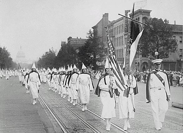 The Klan marching