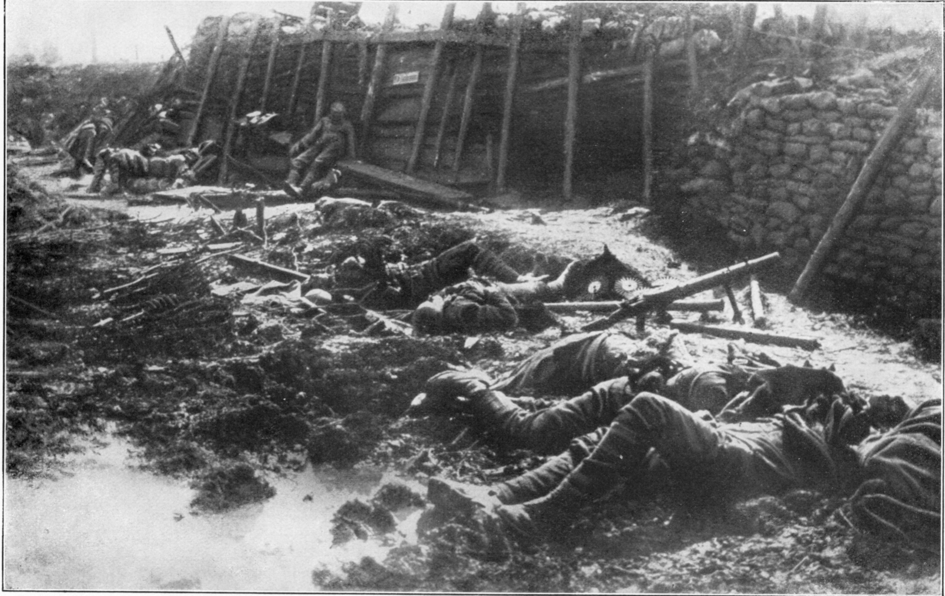 British emplacement after German gas attack