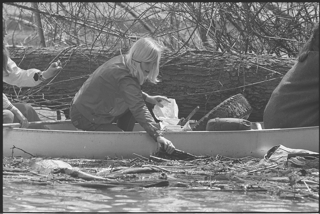 Girl Scout in canoe