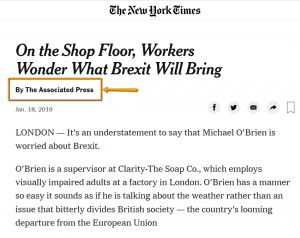AP story in the NYT
