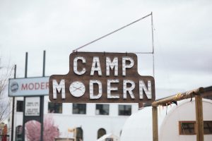 Picture of sign that says Camp Modern