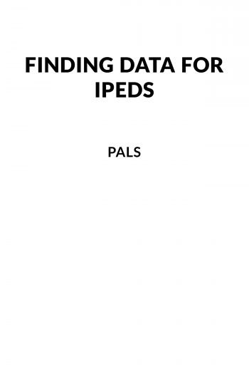 Cover image for Finding Data for IPEDS