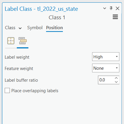 Screenshot of Label Class pane