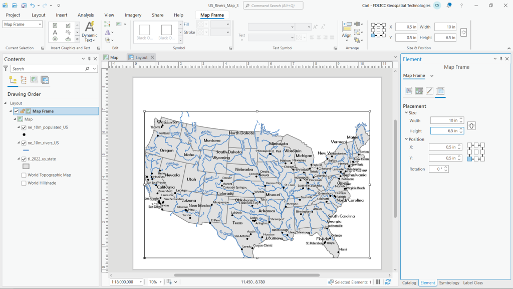 Screenshot of ArcGIS Pro Layout