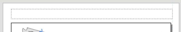 Figure 1.35: Placing a text frame above the map frame