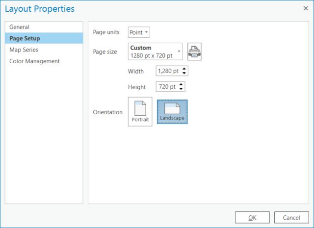 Figure 1.46: Setting up the screen layout page dimensions