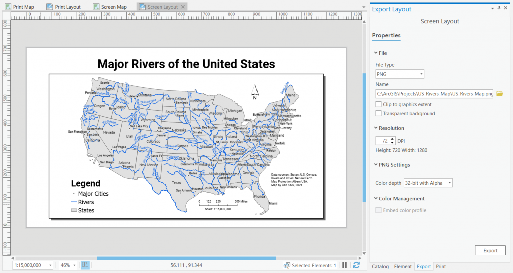 Figure 1.50: Exporting the screen layout to a PNG image file