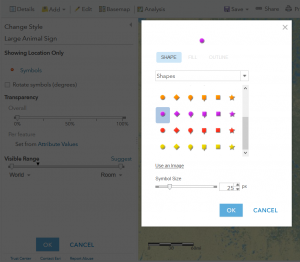 Figure 2.28: Choosing a symbol for features in the hosted feature layer