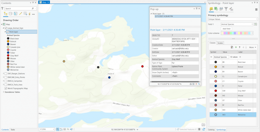 Figure 2.34: Symbolizing a hosted feature layer in ArcGIS Pro