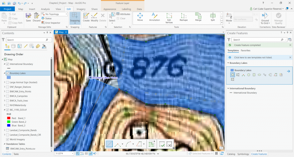 Figure 2.53: Using snapping to ensure adjacent polygons share a boundary with no gaps or overlap