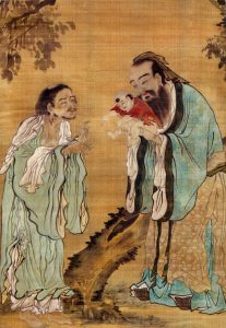 Confucius presenting the young Gautama Buddha to Laozi *Ming Dynasty